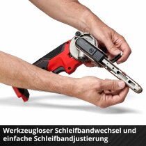 Einhell Akku-Bandfeile TE-BF 18 Li-Solo 18V 2x Schleifarme 9 mm und 13 mm