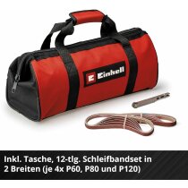 Einhell Akku-Bandfeile TE-BF 18 Li-Solo 18V 2x Schleifarme 9 mm und 13 mm