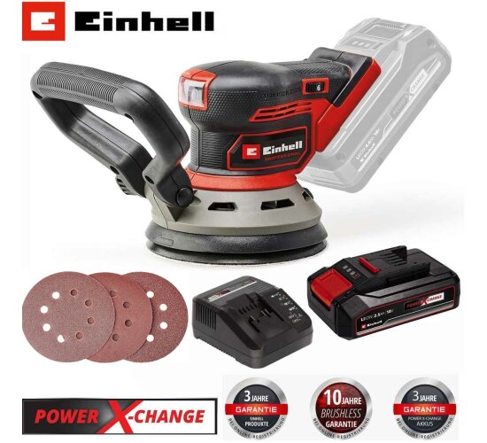 Einhell Professional Akku-Exzenterschleifer TP-RS 18/32 Li BL 18V Akku 2.5 Ah / Ladegerät