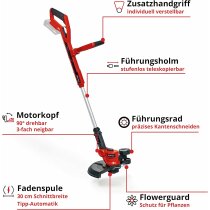 Einhell Akku-Rasentrimmer GE-CT 18/30 -Solo 18V Ø 30 mm, Fadentrimmer