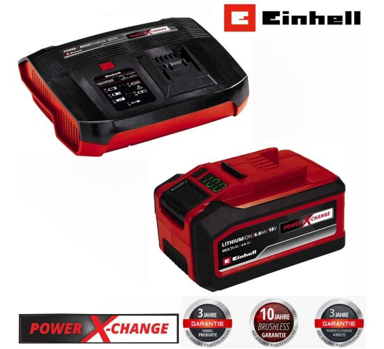 Einhell Starter Kit 4-6 Ah Akku 18V und Boostcharger 6 A 60 min Ladezeit 18 V