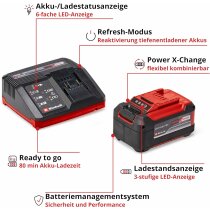 Einhell Starter Kit 5,2 Ah Akku 18V und Fastcharger 4 A 80 min Ladezeit 18 V