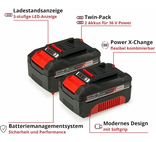 Einhell Power X-Change Akku 2x 18 V/2,5 Ah PXC-Twinpack CB kaufen bei