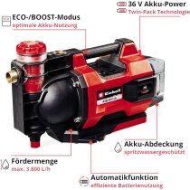 Einhell Akku-Gartenpumpe AQUINNA 36/38 F LED AUTOMATIC...