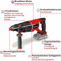 Einhell Professional Bohrhammer TP-HD 18/26 D Li...
