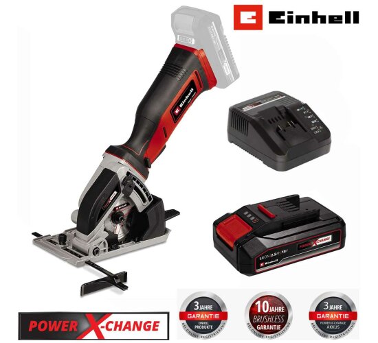 Einhell Akku-Mini-Handkreissäge TE-CS 18/89 Li - mit Akku 2.5 Ah und Ladegerät