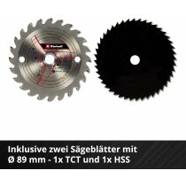 Einhell Akku-Mini-Handkreissäge TE-CS 18/89 Li - mit Akku 2.5 Ah und Ladegerät