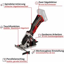Einhell Akku-Mini-Handkreissäge TE-CS 18/89 Li - mit Akku 2.5 Ah und Ladegerät