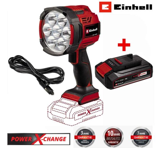 Einhell Lampe TE-CL 18/2500 LiAC-Akku 2.5 Ah 18V,  OHNE Ladegerät 2500lm( 7 LED 6500K