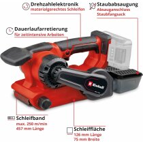 Einhell Professional 18V Bandschleifer TP-BS 18/457 Li BL Akku 4.0 Ah + 3x P80