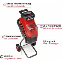 Einhell Akku-Messerhäcksler REDAXXO 36/25 Solo 36V...