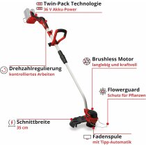 Einhell Professional Akku-Rasentrimmer GP-CT 36/35 Li BL- 2,5 Ah 36V