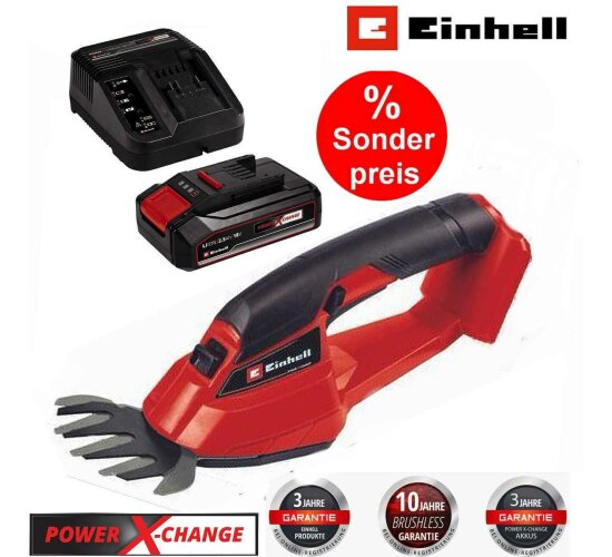 Einhell Akku Grasschere GC-AGS 18 Li- 18V ,mit Akku 2.5 Ah + Ladegerät Power X-Change