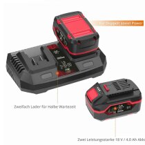 GÜDE Starterset Doppel Ladegerät + 18V E³ 2 x Akku 4.0 Ah LGAP 18-3040