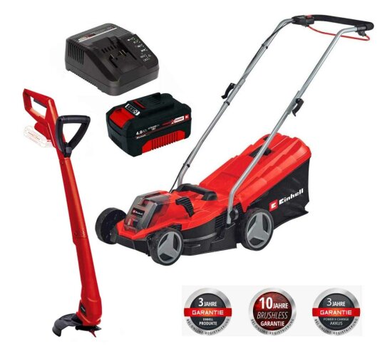 Einhell Rasenmäher-Rasentrimmer-Set GE-cm 18/33 Li, 18Volt Akku 4,0Ah