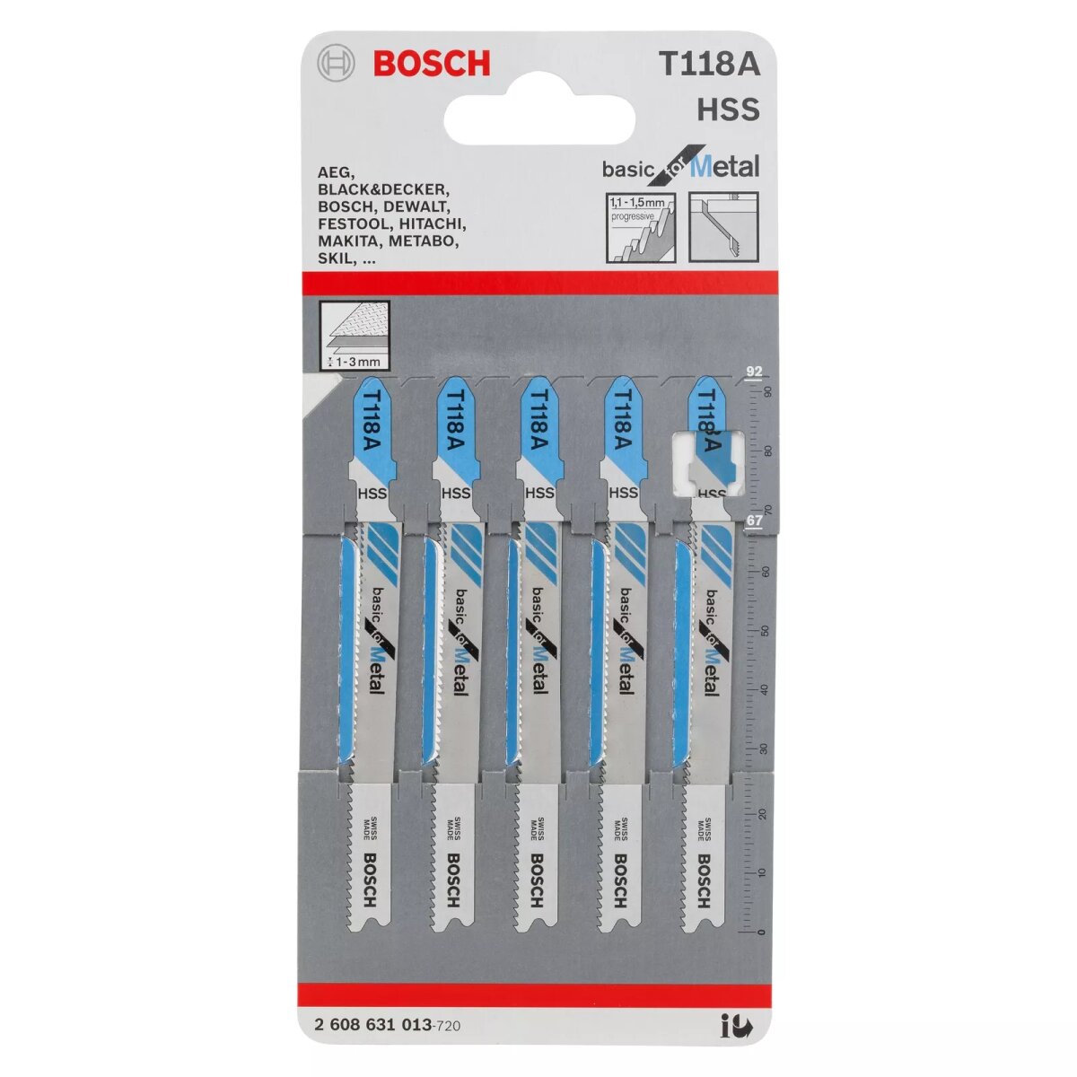 Bosch 5x Stichsägeblatt T 318 BF Flexible for Metal (für
