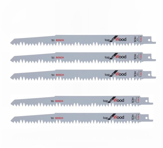 Bosch Säbelsägeblatt S1531L,Top for Wood, 5er-Pack