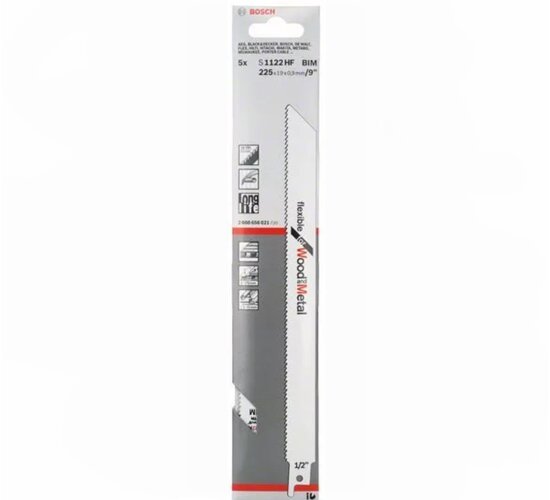 Bosch  5 x Säbelsägeblatt S 1122 HF BiM 225 mmFlexible Wood and Metal