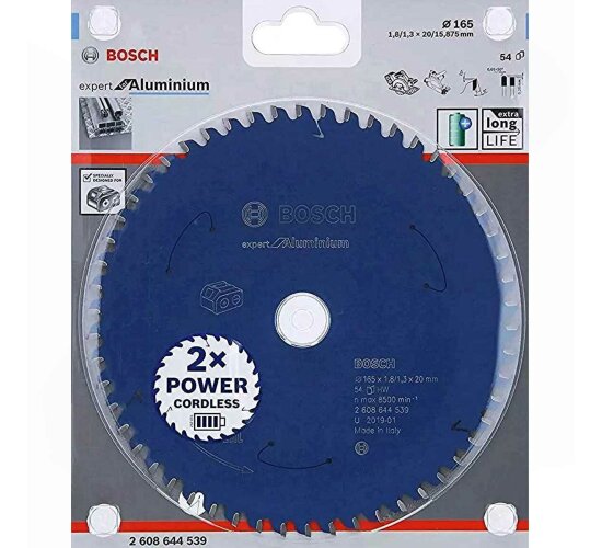 Bosch Kreissägeblatt Expert for Aluminium 165x20x1.8/1.3, 54 Zähne