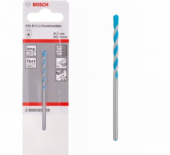 Bosch CYL-9 Mehrzweckbohrer Ø 3 mm  Professionel MultiContruction