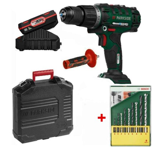 PARKSIDE 20V Schlagbohrschrauber PSBSA 20-Li C3  Akku 2 Ah+ Bohrer Set