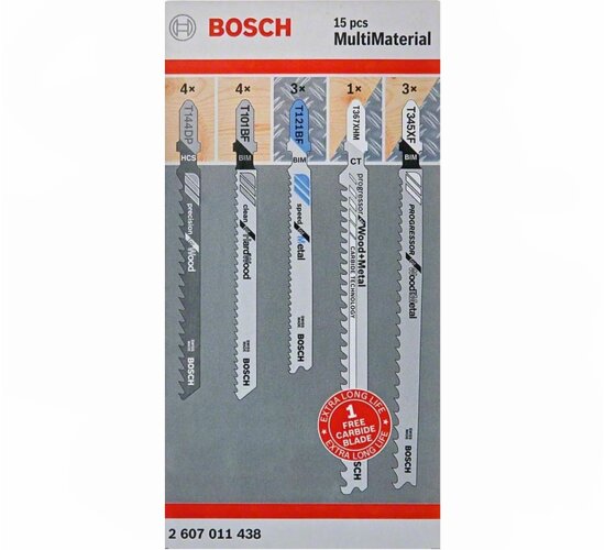 Bosch 15-tlg. Stichsägeblatt Set (MultiMaterial,