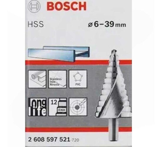 Bosch Stufenbohrer HSS, 6 - 39 mm, 10 mm, 93,5 mm, 13 Stufen