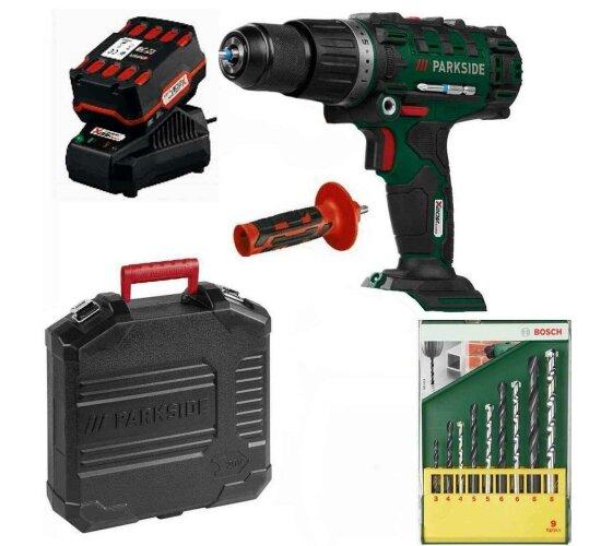 PARKSIDE 20V Schlagbohrschrauber PSBSA 20-Li C3  Akku 4 Ah+ Bohrer Set