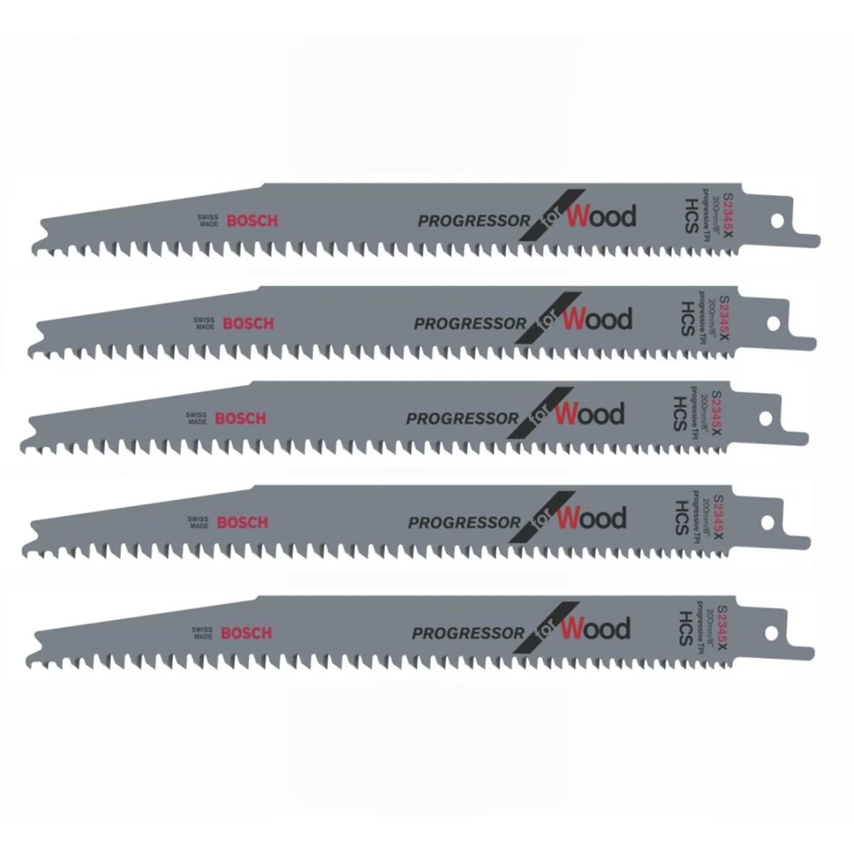 Bosch 5x Säbelsägeblatt S2345X 200 mm Progressor for Wood, 16,99
