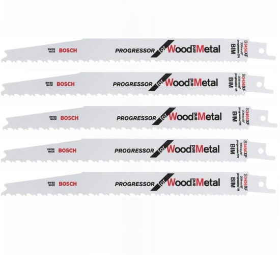 Bosch Pro  5 x Säbelsägeblatt  S 3456 XF Progressor for Wood and Metal