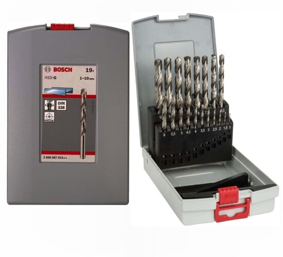 Bosch Metallbohrer-Set HSS-G ProBox 19-teilig DIN 338 135° 1-10 mm 2608587013