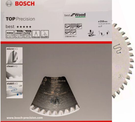 Bosch  Pro  Kreissägeblatt, 216 x 2,3 x 30 mm, 72 Z Precicion Wood