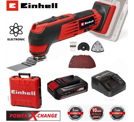 Einhell Multifunktionswerkzeug TE-MG 18/1 Li 18V Akku 2.5 Ah, Ladegerät, Koffer