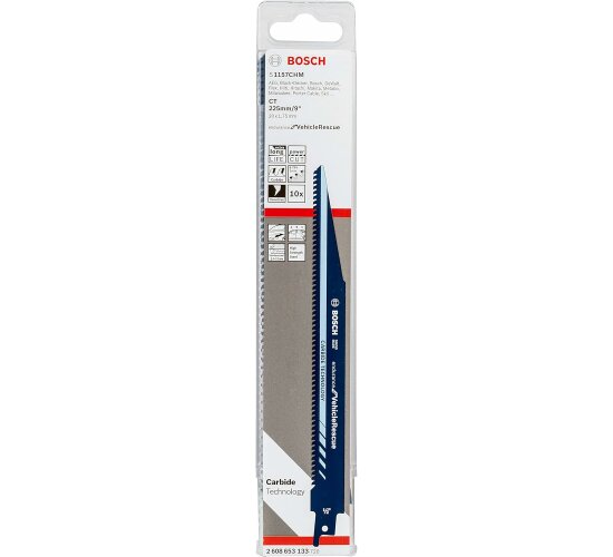 Bosch EXPERT Vehicle Rescue S1157CHM Säbelsägeblatt Zäher Stahl, Glas,  225 mm