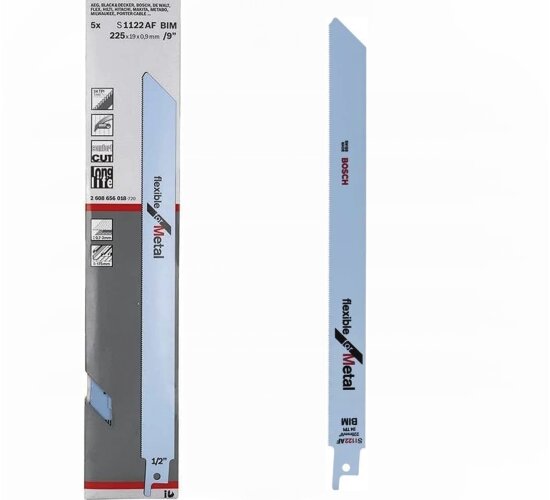 5 x Bosch Säbelsägeblatt S 1122 AF 225 mm  Flexible for Metal
