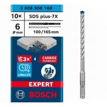 Bosch EXPERT 10 x SDS plus  6 x 100 x 165 mm 7X...