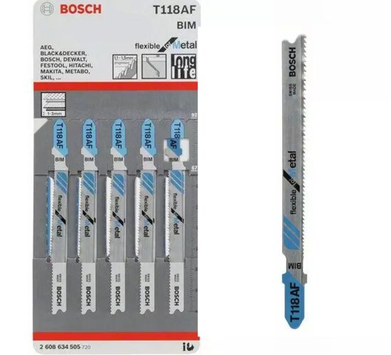 5 Stk. Bosch  Metal Stichsägeblatt T118AF BiM