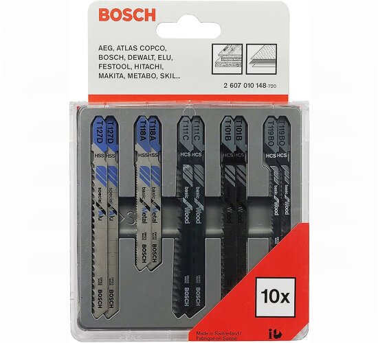 Bosch 10-teiliges Stichsägeblätter-Set für Holz und Metall