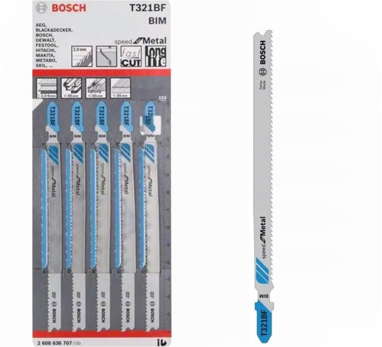 5 Stk.Bosch Stichsägeblatt Speed for Metal T321BF