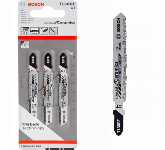 Bosch Stichsägeblatt T 130 RF Special for Ceramics, 3er-Pack