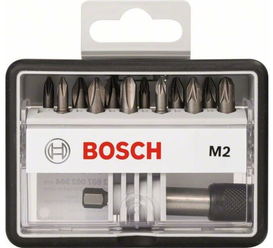 Bosch Schrauberbit-Set Robust Line M Extra-Hart 12 + 1-teilig PH PZ