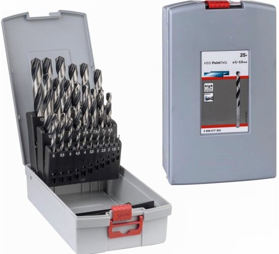 Bosch Metallbohrer-Set HSS PoinTeQ, ProBox 25-teilig, DIN 338, 1-13 mm