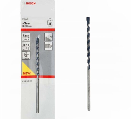 Bosch Professional 1x CYL-5 Betonbohrer für Beton, Ø 3 x 90 mm, Robust Line, Zubehör Schlagbohrmaschine)