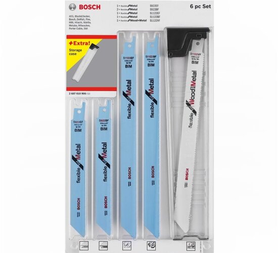 Bosch Säbelsägeblätter-Set 6-teilig Wood and Metal | + Storage Case