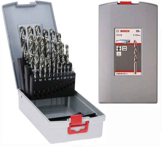 Bosch Metallbohrer-Set HSS-G ProBox 25-teilig DIN 338 135° 1-13 mm 2608587013