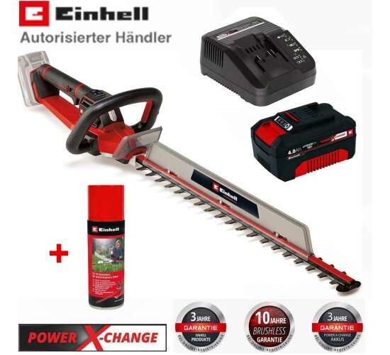 Einhell Pro Akku-Heckenschere GP-CH 18/61 Li BL- ABS mit Akku 4 Ah + Pflegespray