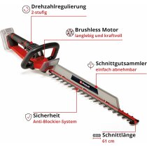 Einhell Pro Akku-Heckenschere GP-CH 18/61 Li BL- ABS mit...