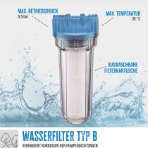 Vorfilter Schmutzfilter Lang Hauswasserwerk Gartenpumpe...