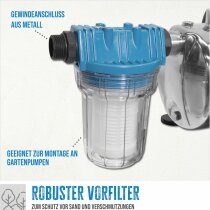 Vorfilter Schmutzfilter Kurz Hauswasserwerk Gartenpumpe für Güde, Einhell