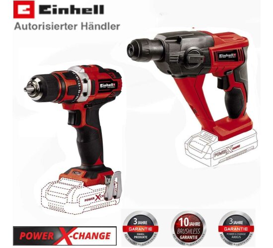 Einhell Akku-Bohrhammer TE-HD + Bohrschrauber TE-CD 18/40 18V